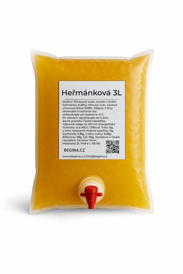 Heřmánkový čaj s třtinovým cukrem a čerstvou citronovou šťávou